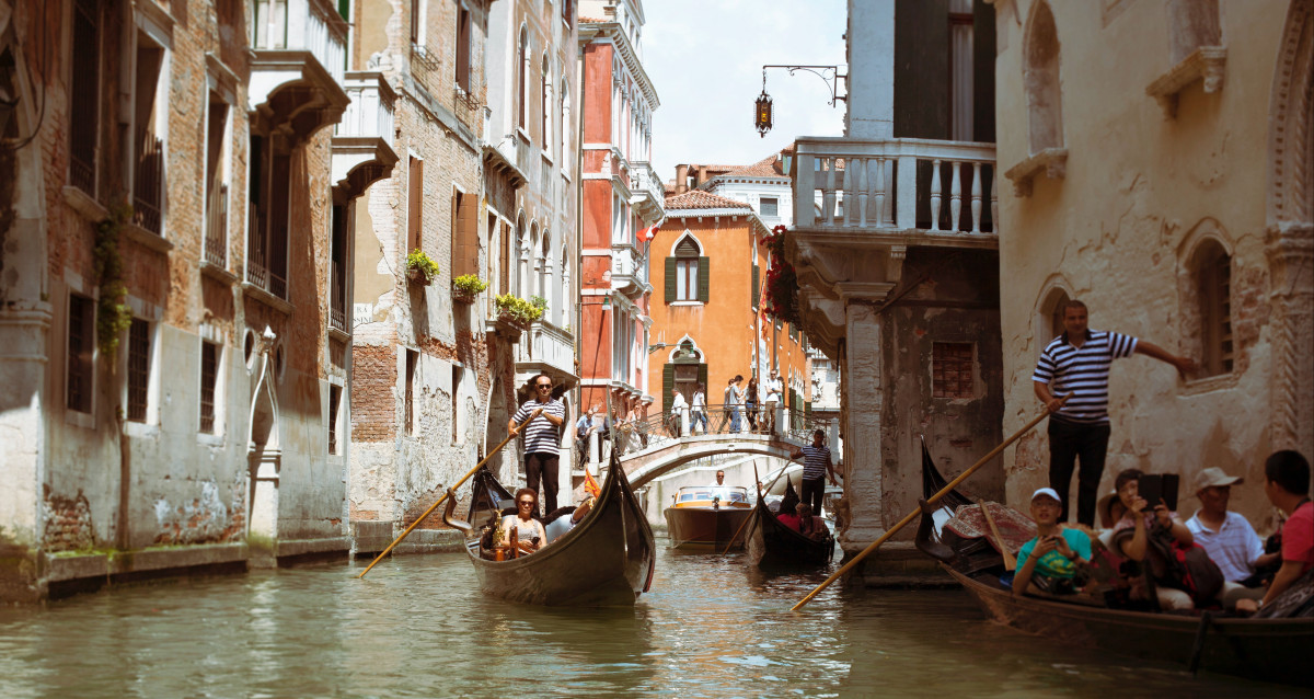 Gondolas in a little canal