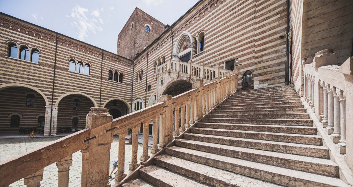 The stairs of Palazzo della Ragione