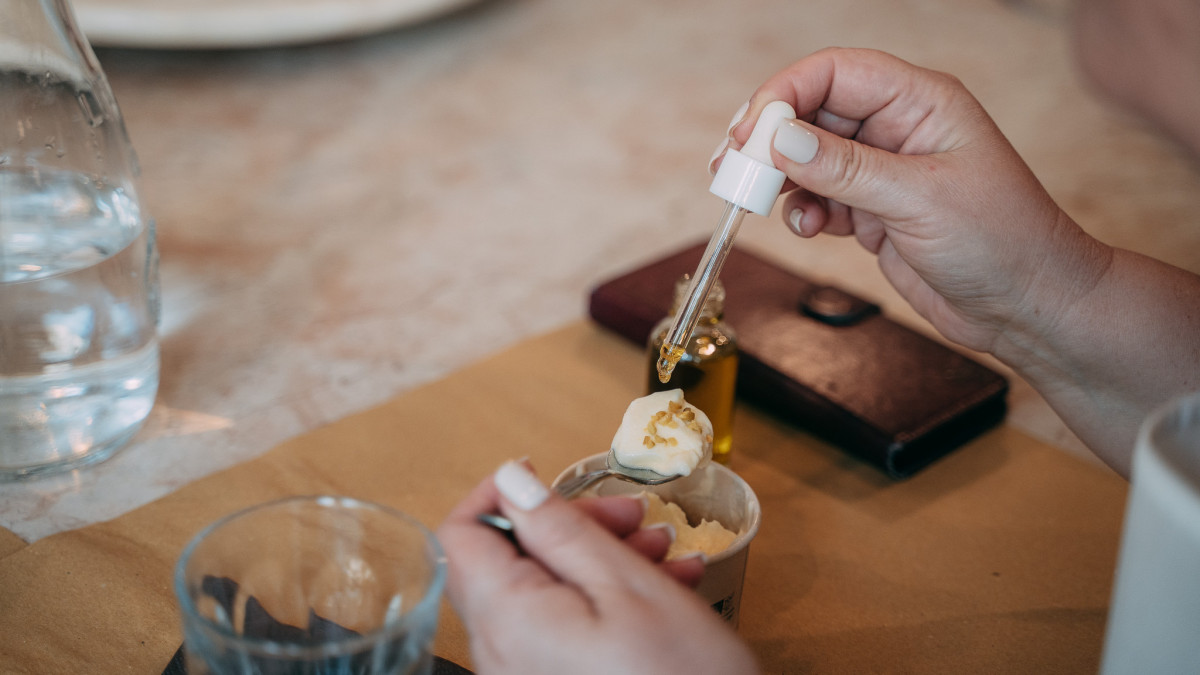 Gelato decorations on a little gelato cup