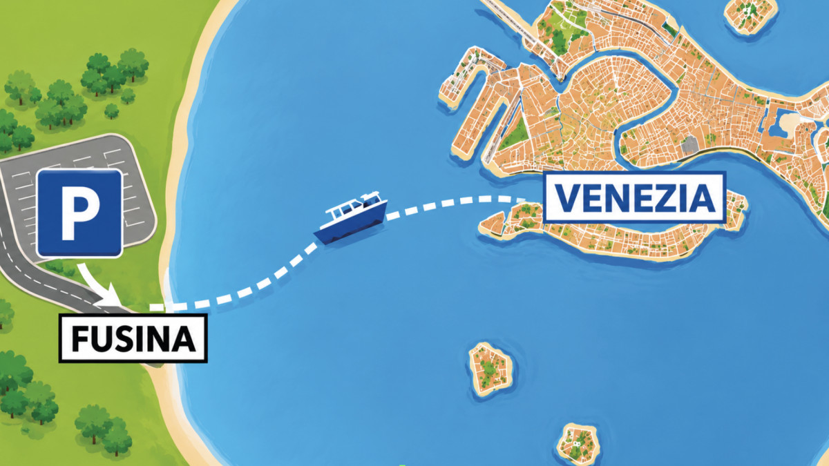 Parkplatz in Venedig + Bootstransfer nach Venedig (Terminal Fusina)